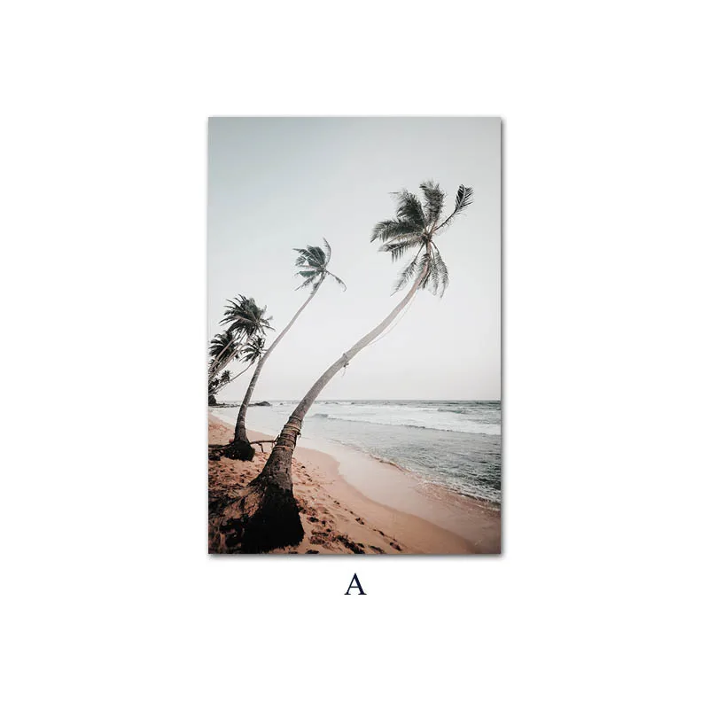 seascape-palm-tree-beach-pink-sky-bird-photography-artist-home-frameless-printing-modern-living-room-decoration (2)