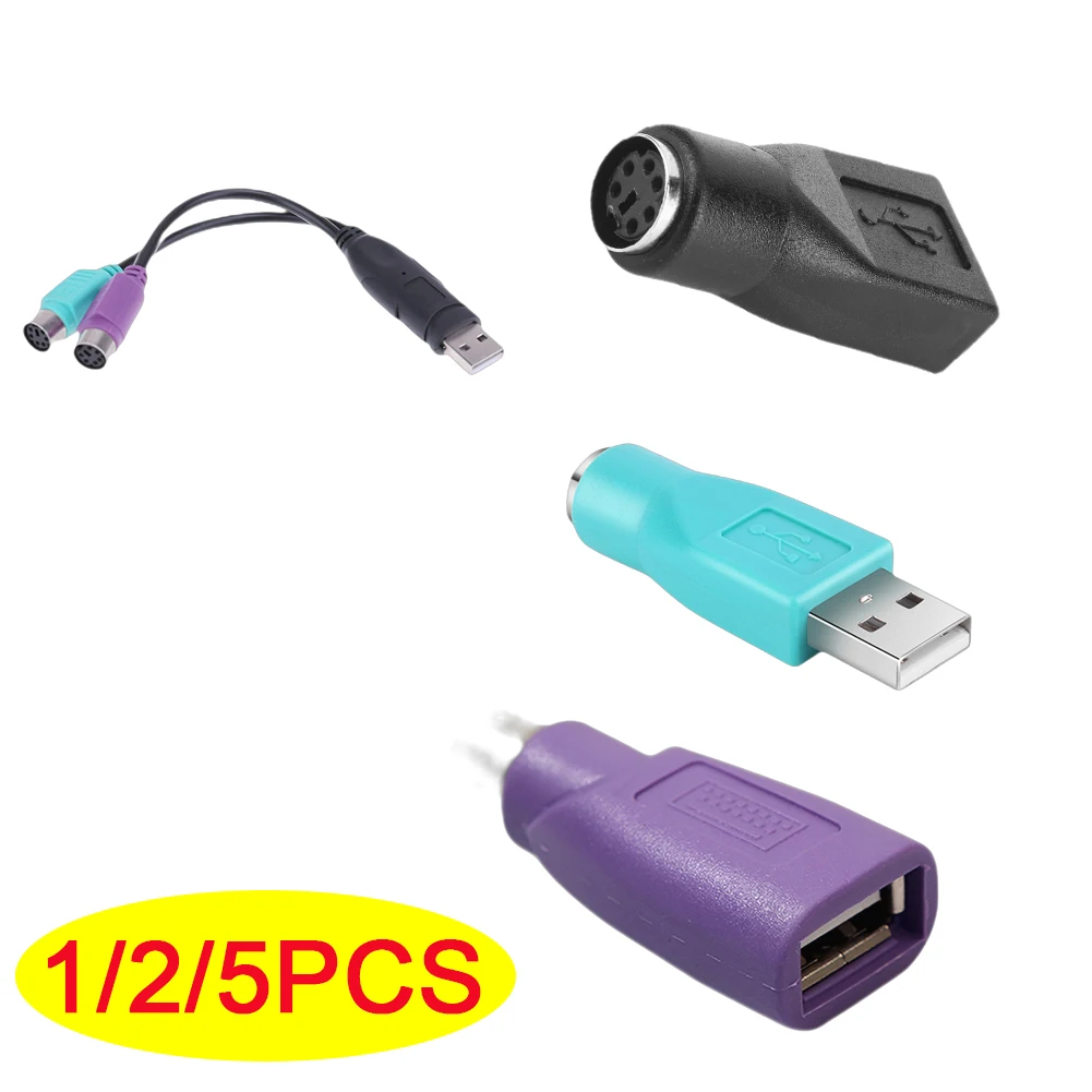 1/2/5PCs Adapter USB Male to PS/2 Female Converter keyboard Mouse Mice FreeShipping Dropshipping Wholesale | Электроника