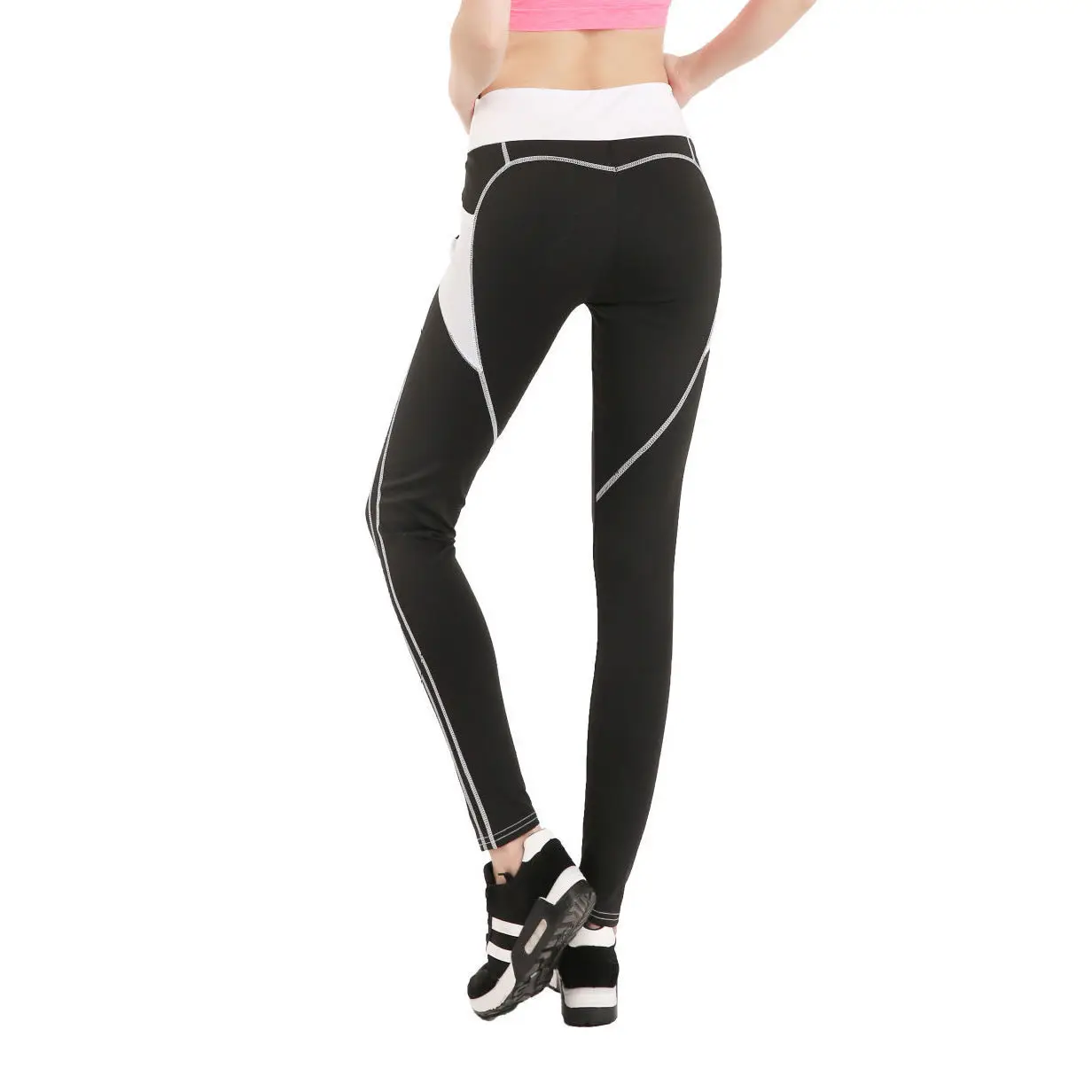 

Stitching Leggings With Pocket Women High Waist Workout Push Up Leggings Elastic Femme Fitness Pants Activewear Jeggings