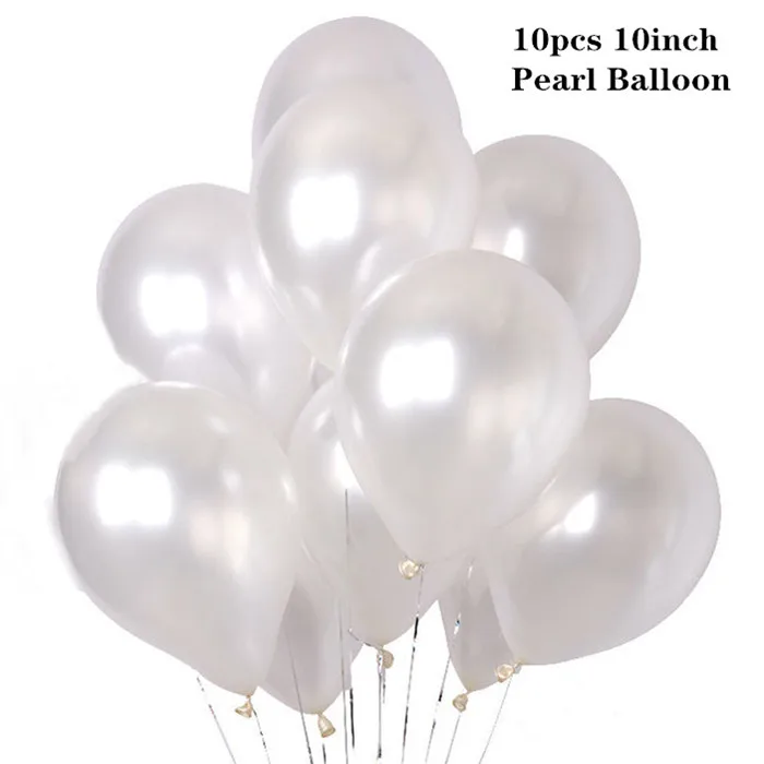 7 трубчатых воздушных шаров на день рождения, держатель для арки, Свадебный декор, шарообразные шары, украшение для дня рождения, Детская подставка для шаров - Цвет: 10pcs-Q13-White Ball
