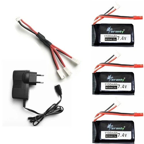 7,4 в 1100 мАч LiPo аккумулятор с зарядным устройством для Wltoys V353 A949 A959 A969 A979 k929 7,4 В Дрон батарея для RC автомобилей вертолетов лодки - Цвет: Оранжевый