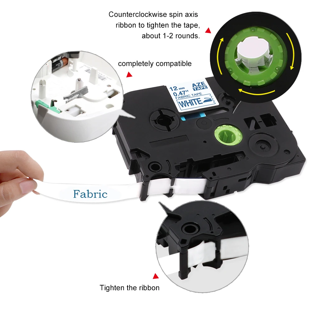 PS100E Auto Cutting Label Printer with 5PK Fabric Tape Iron on Cloth 12mm  for TZe FA231 Portable Industrial Label Maker Machine - AliExpress