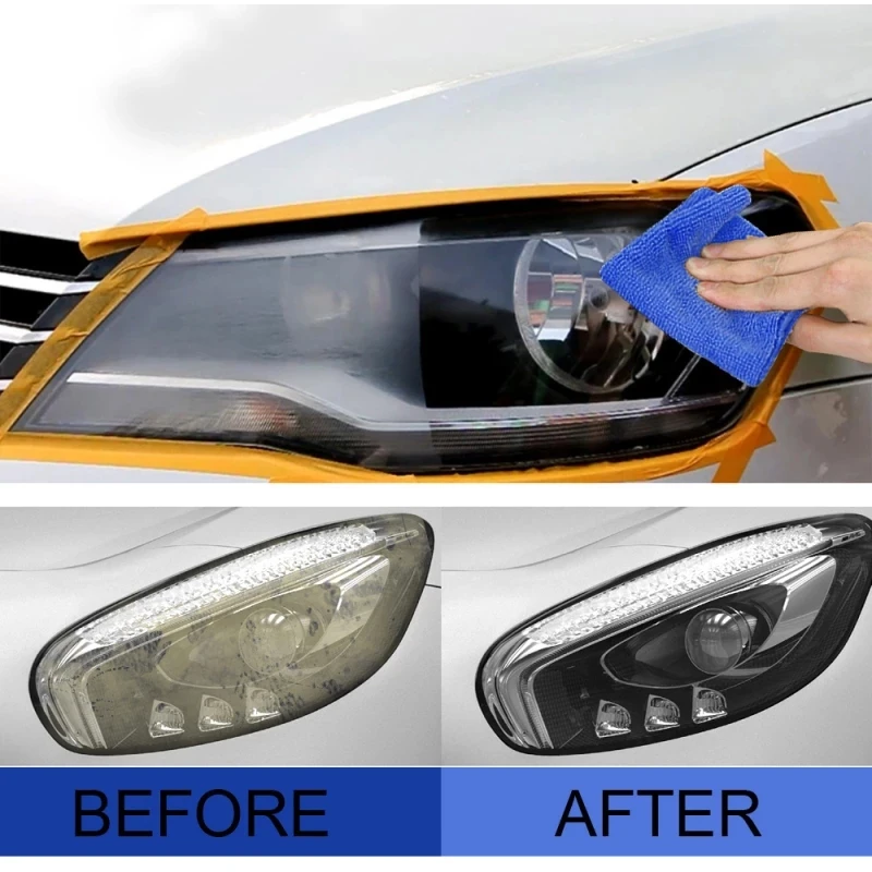 HGKJ DIY Headlight Restoration Polishing Kits Headlamp Clean Paste Systems Car Care Wash Head Lamps Brightener Refurbish Repair