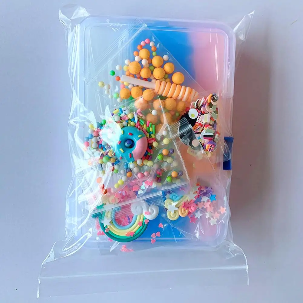 Five Square Grid Slime Crystal Mud Kit DIY Charm Slime Kit Soft Modeling Clay Plasticine Toys Fluffy Polymer Clay Antistress Toy