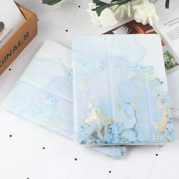 

for iPad Fold Soft Case for 2017 2018 Marble Tablet Cover for iPad 234 Mini12345