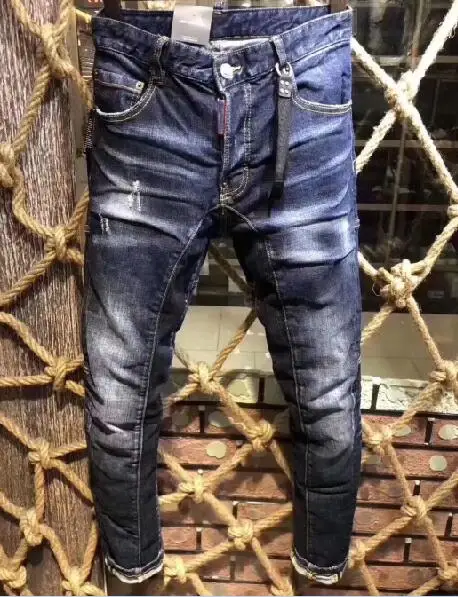 DSENQI Новые мужские джинсы Рваные для DSQ джинсы брюки байкерские Джинсы Верхняя одежда мужские брюки A202