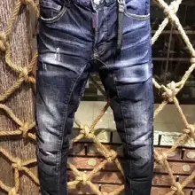 DSENQI Новые мужские джинсы Рваные для DSQ джинсы брюки байкерские Джинсы Верхняя одежда мужские брюки A202