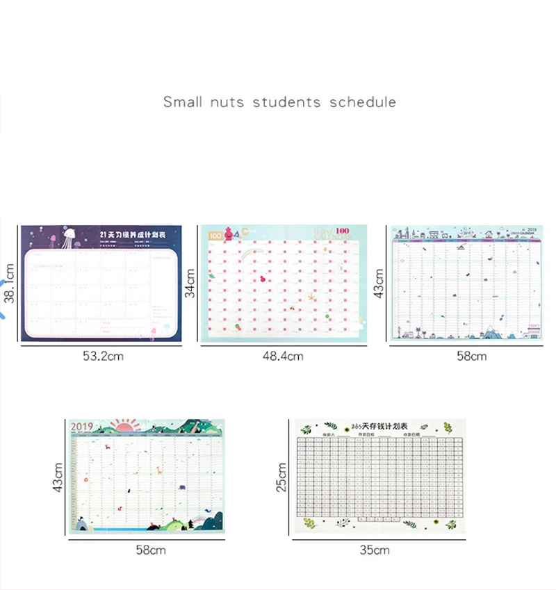 Новогодний план 34X48,4 см 365 дней настенный бумажный календарь офисная школа ежедневный планировщик заметки Calenda очень большое обучение