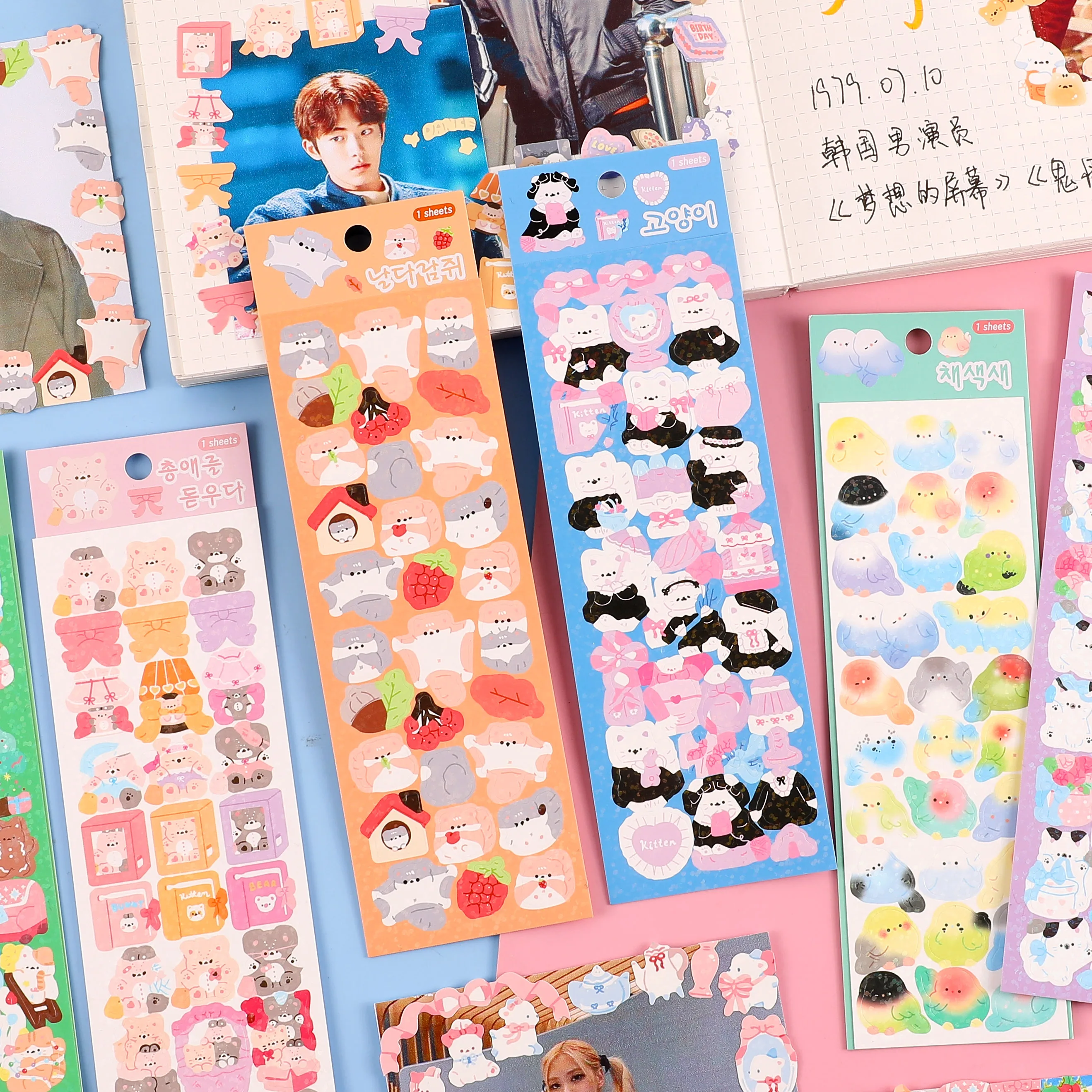 Sparkling Cute Stickers Kids Scrapbook Card DIY Animal Cartoon Sticker Journal Laptop Album Play House Sticker animal stickers cartoon sticker cartoon stickers decorative stickers stationery stickers paper stickers adhesive stickers self adhesive stickers