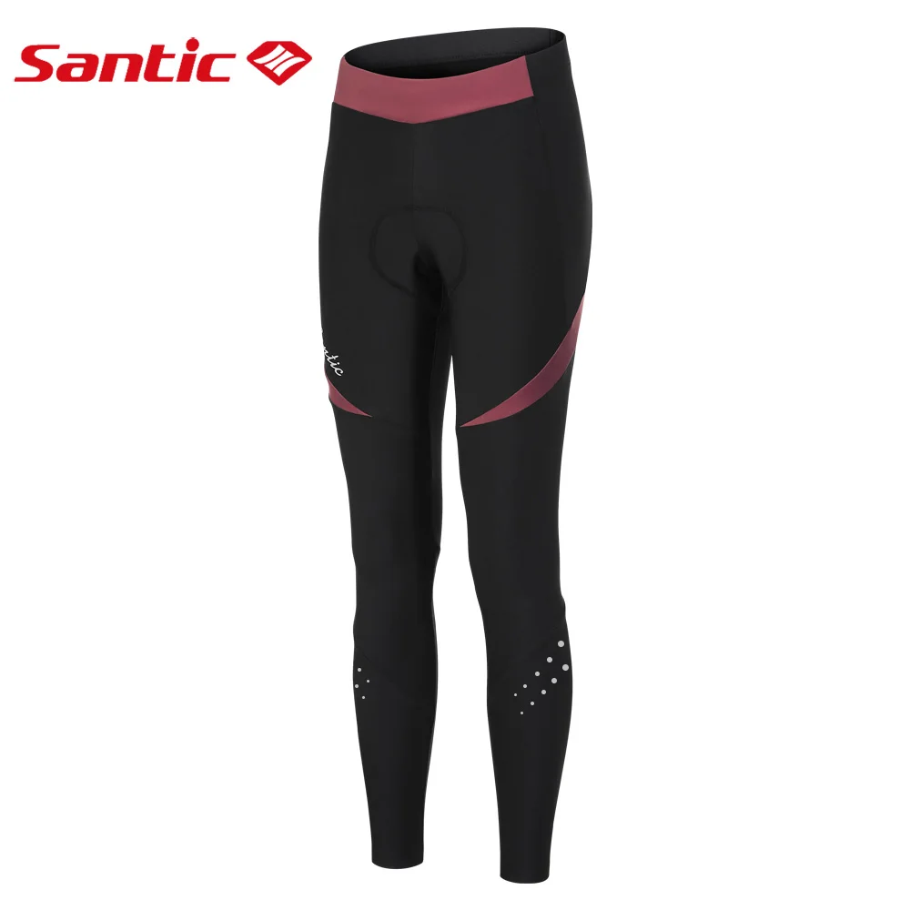 Женские велосипедные штаны Santic Зимние флисовые теплые длинные леггинсы с