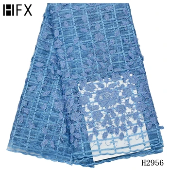

HFX Latest African Lace 2019 Sequin Net Embroidery Lace Fabric 3d Flower African Tulle Lace Fabric for Wedding Dress F2956