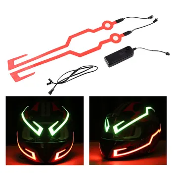

2 Pcs Waterproof Helmet Motorcycle Light Riding Signal EL Strip Flashing LED Durable Kit Bar DIY