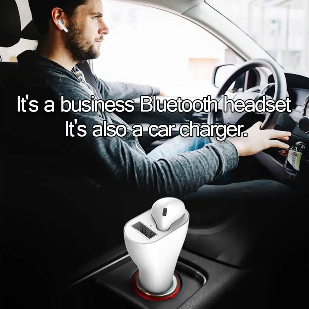 2-в-1 Bluetooth наушники Универсальный Автомобильный Зарядное устройство Bluetooth 5,0 Автоматическое Сопряжение сенсорный Управление Bluetooth наушники автомобиля Зарядное устройство d30