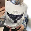 T-shirt gothique pour femmes, Streetwear, Vintage, Vogue, queue de baleine, imprimé, croyance cosmique, Harajuku, hauts ► Photo 3/6