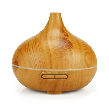 

400 ML Ultrasonic Wood Grain Aroma Humidifier Home Office Bedroom Purifier