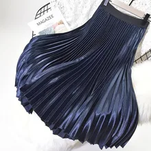 Brand Autumn Office Women Long Skirts Fashion A-Line Women Pleated Skirts High Waist Women Midi Skirt Faldas Mujer Saias