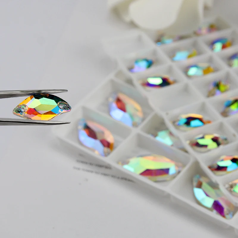 9*20 14*30 3254 diamond leaf sew on rhinestone S crystal flatback glass crystal Sewing Beads for Wedding,Dance dress decoration glass beads stone beads sewing stones