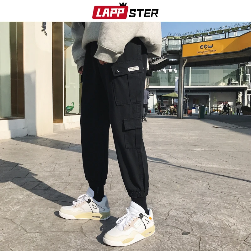 

Men Japanese Streetwear Cargo Pants 2019 Mens Harajuku Joggers Pants Hip Hop Korean Sweatpants Ankel Length Trousers