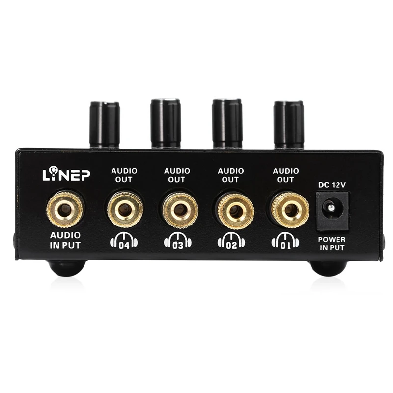 Lynepauaio Headphone Splitter 1 Input 4 Out Headphone Speaker Splitter Comparator Output Independent Volume Adjustment With Sign