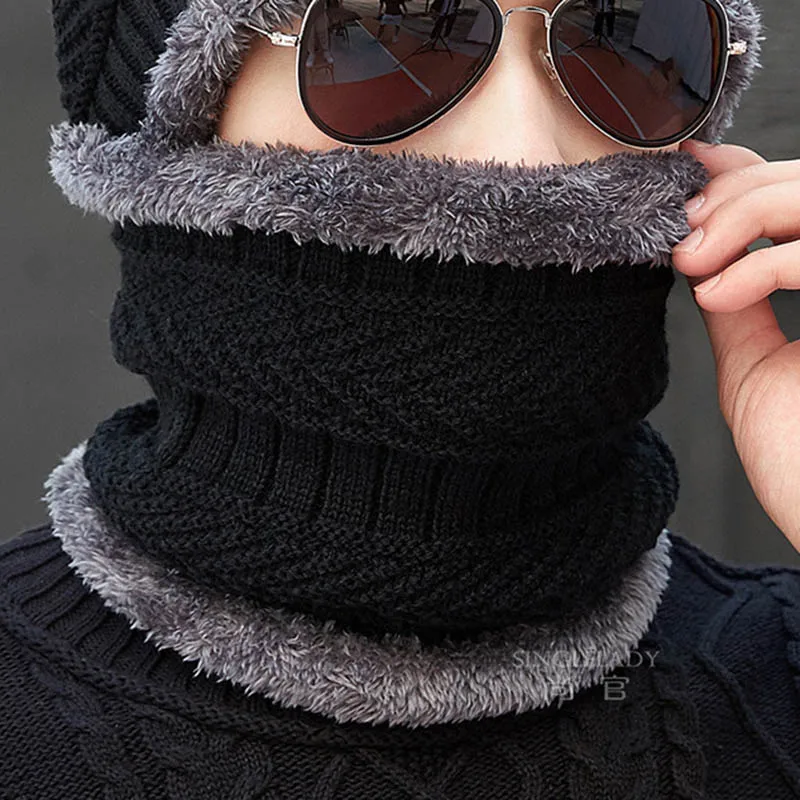 Korean warmer winter hat knit cap scarf cap Winter Hats For men and children knitted hat men Beanie Knit Hat Beanies