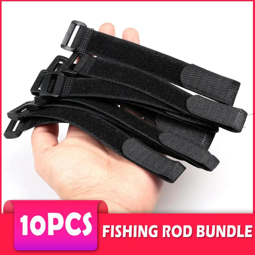 10pcs 200x20mm Fishing Rod Tie Holder Strap Fastener Hook Loop Cable Cord Ties Belt Fishing Tackle Tools Accessories fishing tools fishing accessories fishing tool fishing tackle fishing rod holder fishing rod protector