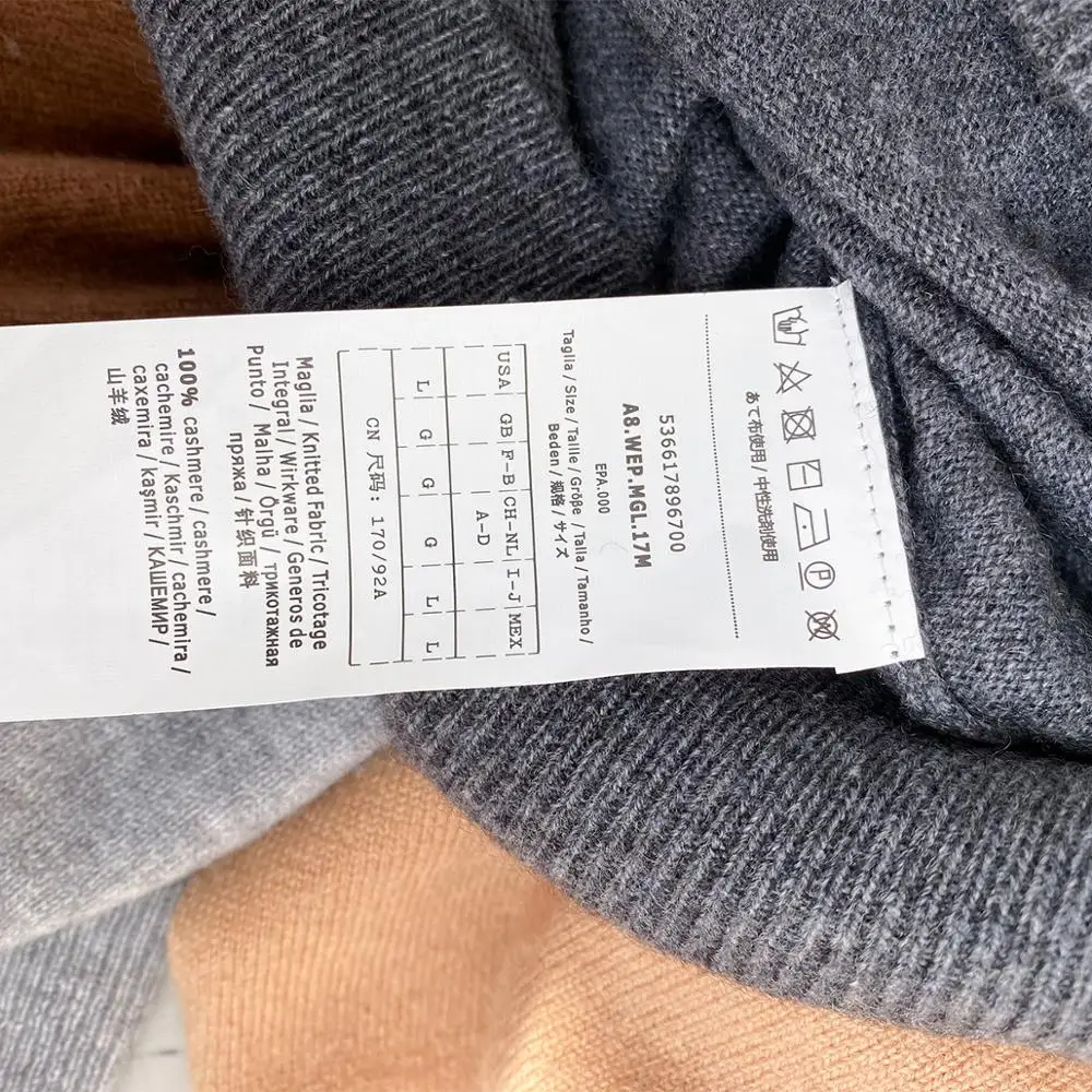 100% Cashmere Womens Letter Knit Sweater Casual