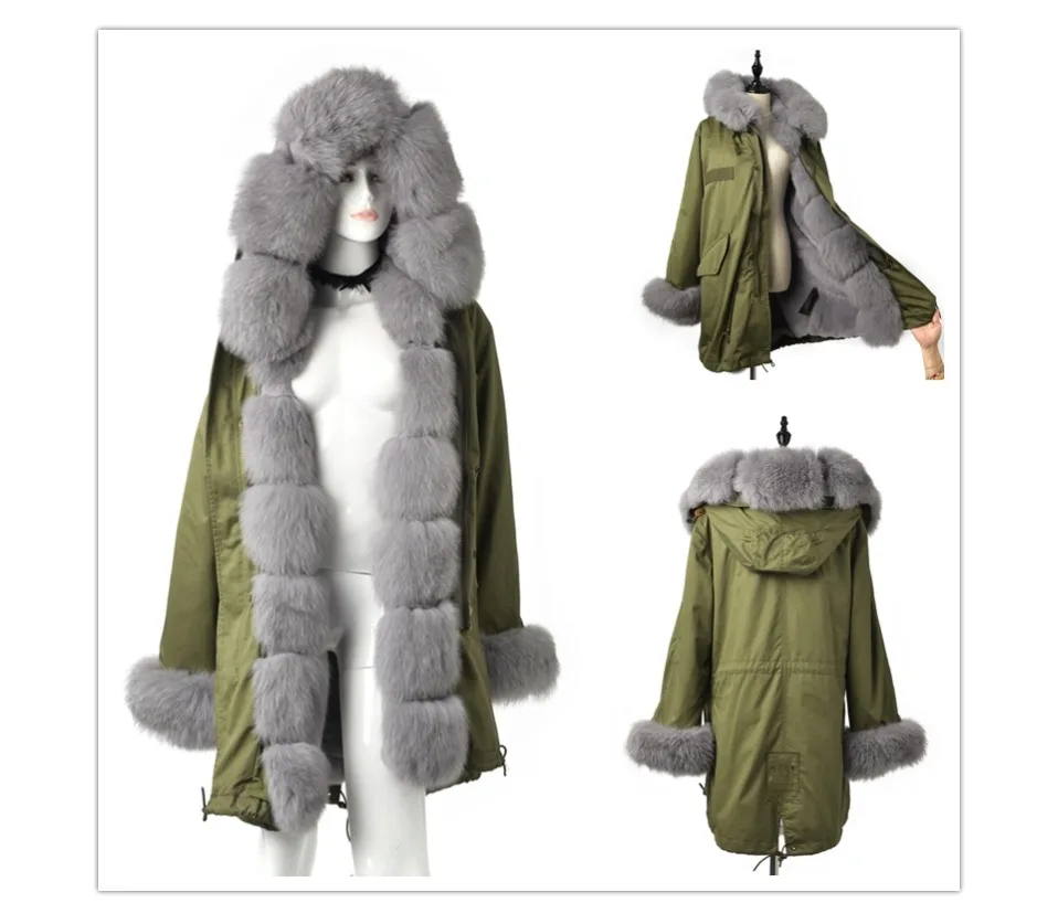 CKMORLS новые парки из натурального меха для женщин, зимняя куртка с меховым воротником, пальто из натурального Лисьего меха, Толстая теплая длинная верхняя одежда, модная парка