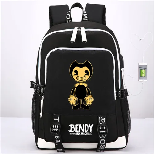 Bendy и чернильная машинка рюкзак сумка ж/USB модный порт/замок/интерфейс наушников студенческий блокнот сумка для ноутбука - Цвет: Style 5