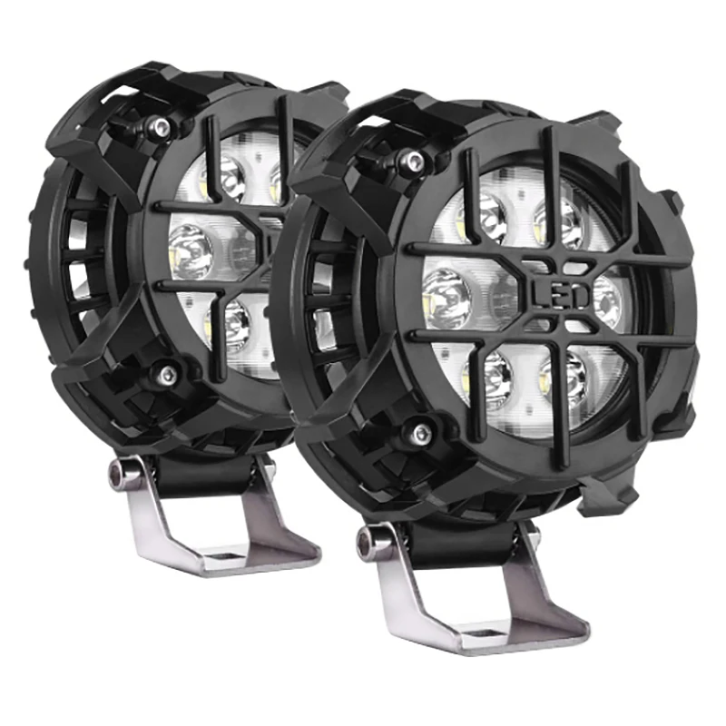 

4Inch 21W Flood Round LED 3800LM Offroad Fog Driving Lights for Truck Pickup Jeep Boats Off Road UTV RZR ATV