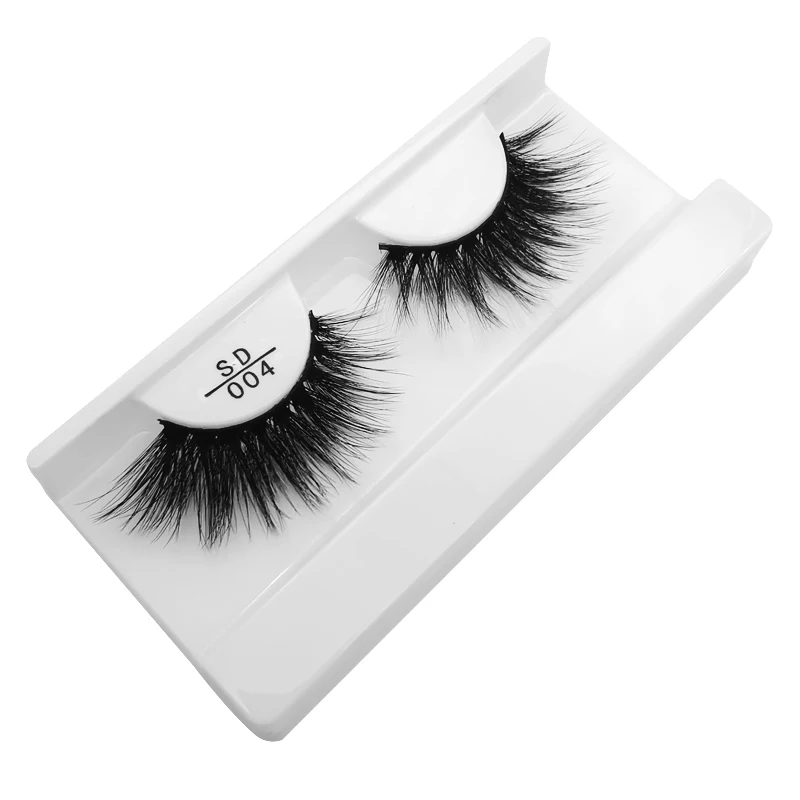 Black Faux Mink False Eyelashes Hand Made Fluffy Dramatic Lashes