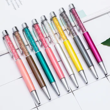 

Promotional Exquisite Crystal Pen Gift Rhinestone Pen Metal Ballpoint Pen Business Gift Oily Customized with Own Logo Metal Pen