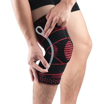

1 Pc Patella Knee Protector Brace Silicone Spring Knee Pads Basketball Knitted Compression Elastic Knee Sleeve Support Sports