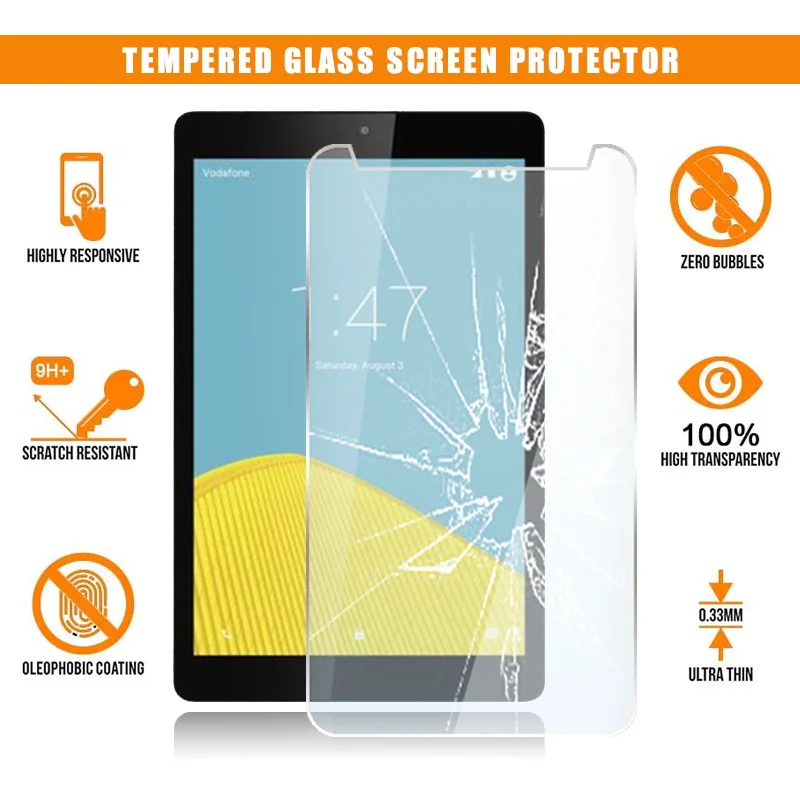 

Закаленное стекло для Vodafone Tab speed 6 8 ", Защита экрана для планшета, устойчивая к царапинам, пленка с защитой от отпечатков пальцев