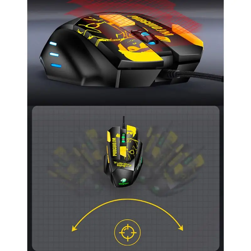

Wired Programmable Gaming Mouse RGB LED 6 Gear DPI Adjustable Optical Mouse