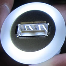 22 мм Монтажный металлический USB2.0 Женский А-мужской с белым светильник