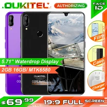 OUKITEL C16 5,7" HD+ дисплей капли воды смартфон 2 Гб ОЗУ 16 Гб ПЗУ MT6580P Android 9,0 мобильный телефон отпечаток пальца Лицо ID 2600 мАч