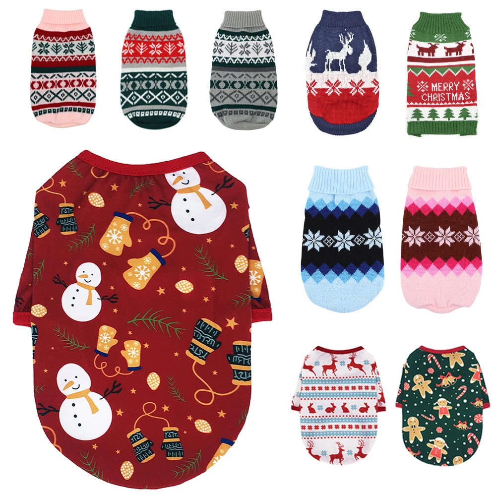 

Christmas Dog Clothes Winter Warm Small Dog Puppy Sweater Shirt Cute Pet Christmas Costume For Small Medium Dogs Cats Chihuahua