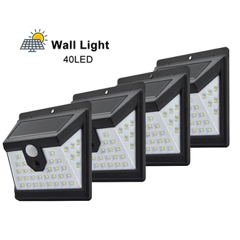 

40 LED Solar Power Light 3 Modes Human Body Sensor Solar Wall Lamp Outdoor Lighting Waterproof Solar Lamps Garden Decoration