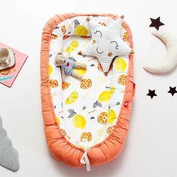 

Portable Oval Baby Nest Bed Removable Newborn Travel Crib Infant Bebe Cotton Cradles Sleeping Bassinet Bumper For Toddler Care