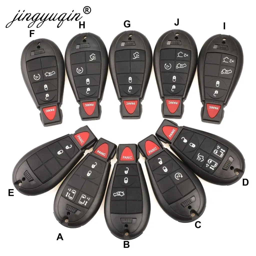 Jingyuqin 10 шт. автомобиль дистанционного корпус ключа для Chrysler Town& Country подходит Jeep Dodge Magnum Дуранго 2/3/4/5/6/7 кнопки ключ чехол Брелок