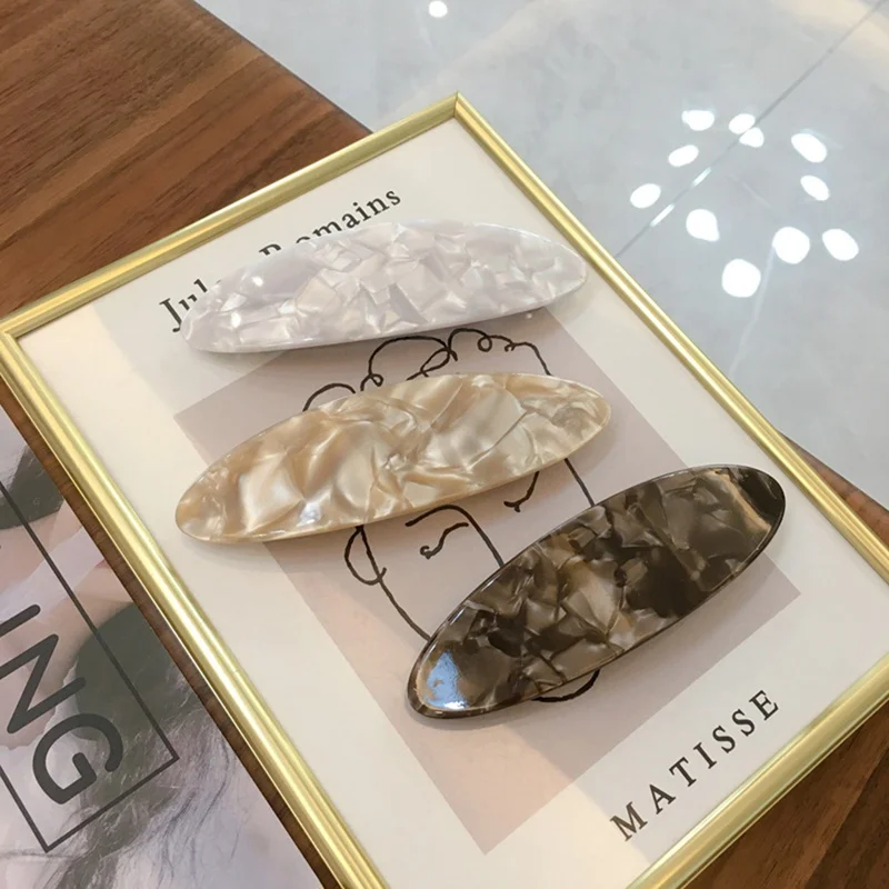 

Acetate Sheet Oval Hairpin One Word Clip Female Temperament Spring Hairpin Top Clip Hairpin