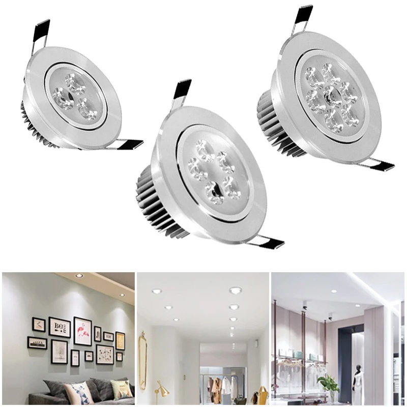 Hot NC 220-240V LED Ceiling Downlight Dimmable /NO Diammable Light 3W 5W 7W Smart light For Livingroom Hotel And Company photo