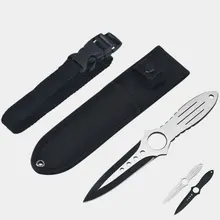 Couteau de poche de plein air, de survie, EDC, multi couteaux de chasse fixes en acier inoxydable, de plongée, d'auto défense et fourreau