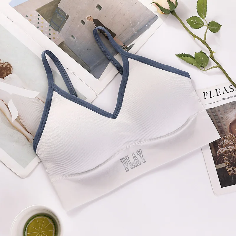 Seamless Tube Top Women Crop Top Fitness Bras Ribbed Seamless Bandeau Female Sexy Lingerie Fashion Underwear Removable Pads Women Lingerie Bra Women Tube Tops