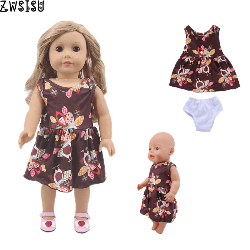 Одежда куклы, платье с трусики головные уборы для 18 дюймов американская кукла& 43 см для ухода за ребенком для мам Кукла-младенец для нового поколения для маленьких девочек плюшевого мишки, игрушка - Цвет: n1320