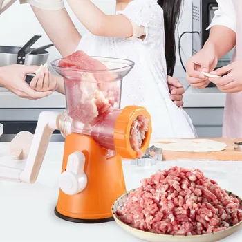 

Kitchen Meat Mincer Plastic Manual Food Cutter Grinder Chopper Mince Beef Maker Hand Operated Processor Blender