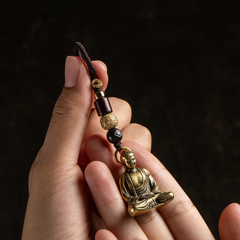buddha brass pendant keychain (7)