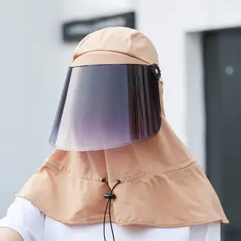 

Adjustable Sun Hat With Large Eaves Breathable Hat Anti-spittle Face Cover Protection Face Protective Shield Hat Outdoor Safety