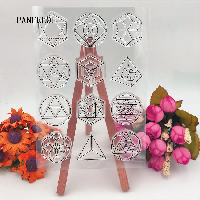 PANFELOU 11*16 Circular badge Transparent Clear Silicone Stamp/Seal DIY scrapbooking/photo album Decorative clear stamp sheets | Дом и сад