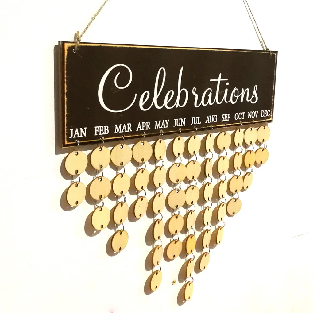 Торжества Висячие DIY деревянный календарь Kalendar доска напоминаний доска домашний декор кулон бирка